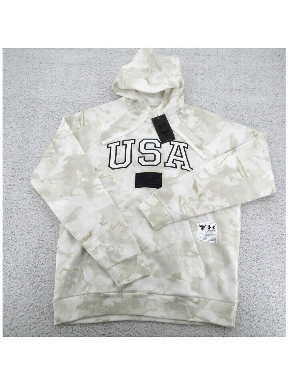 Under Armour Project Rock Veterans USA Camo Hoodie Mens Size Large NEW - Picture 2 of 16